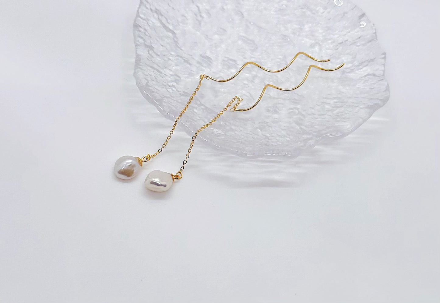 Gold Vermeil Baroque Pearl Drop Earrings