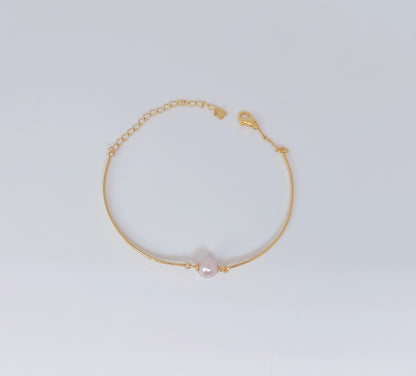 Gold Vermeil Pearl Arc Bangle